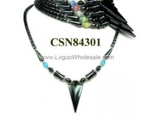 Assorted Cat's Eye Opal Hematite Arrow Pendant Beads Stone Chain Choker Fashion Women Necklace